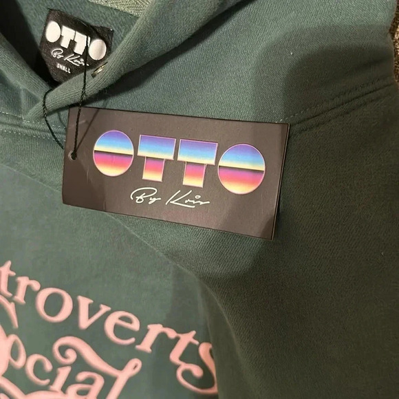 NWT OTTO BY KRIS AUTHENTIC INTROVERTS SOCIAL CLUB HOODIE SMALL KANGAROO Pockets - Picture 6 of 10